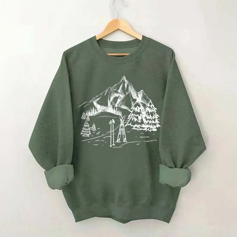 Aesthetic Ski Mountain Sweatshirt