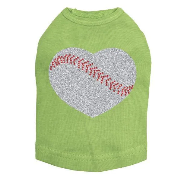 Baseball Heart Rhinestone Dog Tank