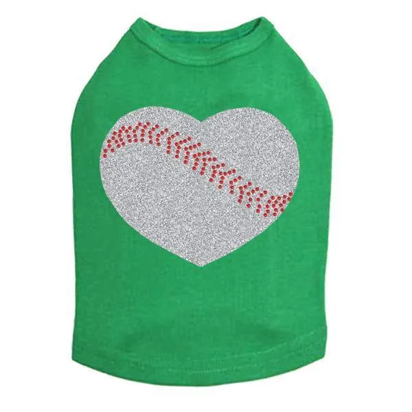 Baseball Heart Rhinestone Dog Tank