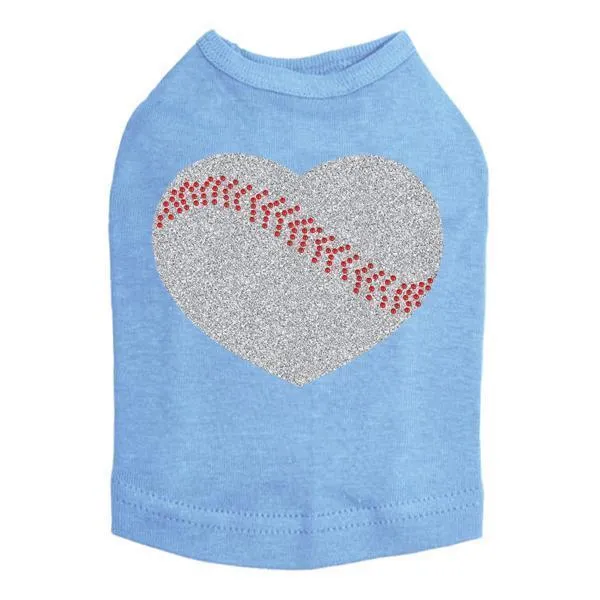 Baseball Heart Rhinestone Dog Tank