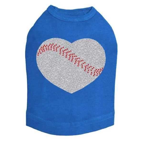 Baseball Heart Rhinestone Dog Tank