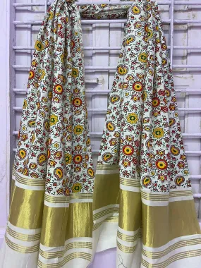 Beautiful Designer Ajrakh Print Lagddi Patta Digital Dupatta