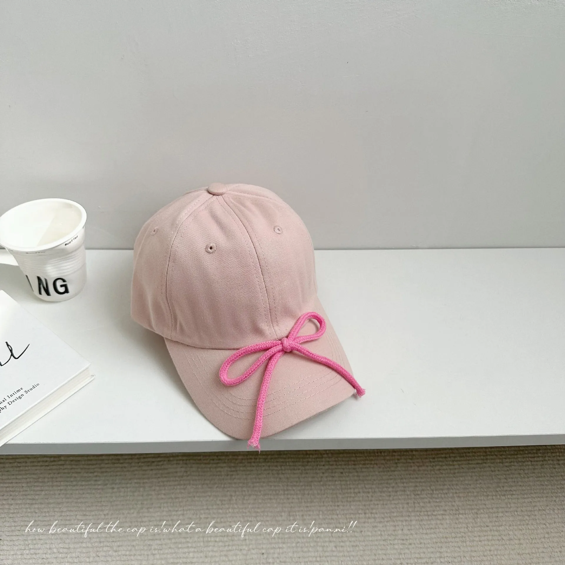 Candy color~Spring and summer trendy children's bow baseball caps for boys and girls, sunshade caps style sun protection hats
