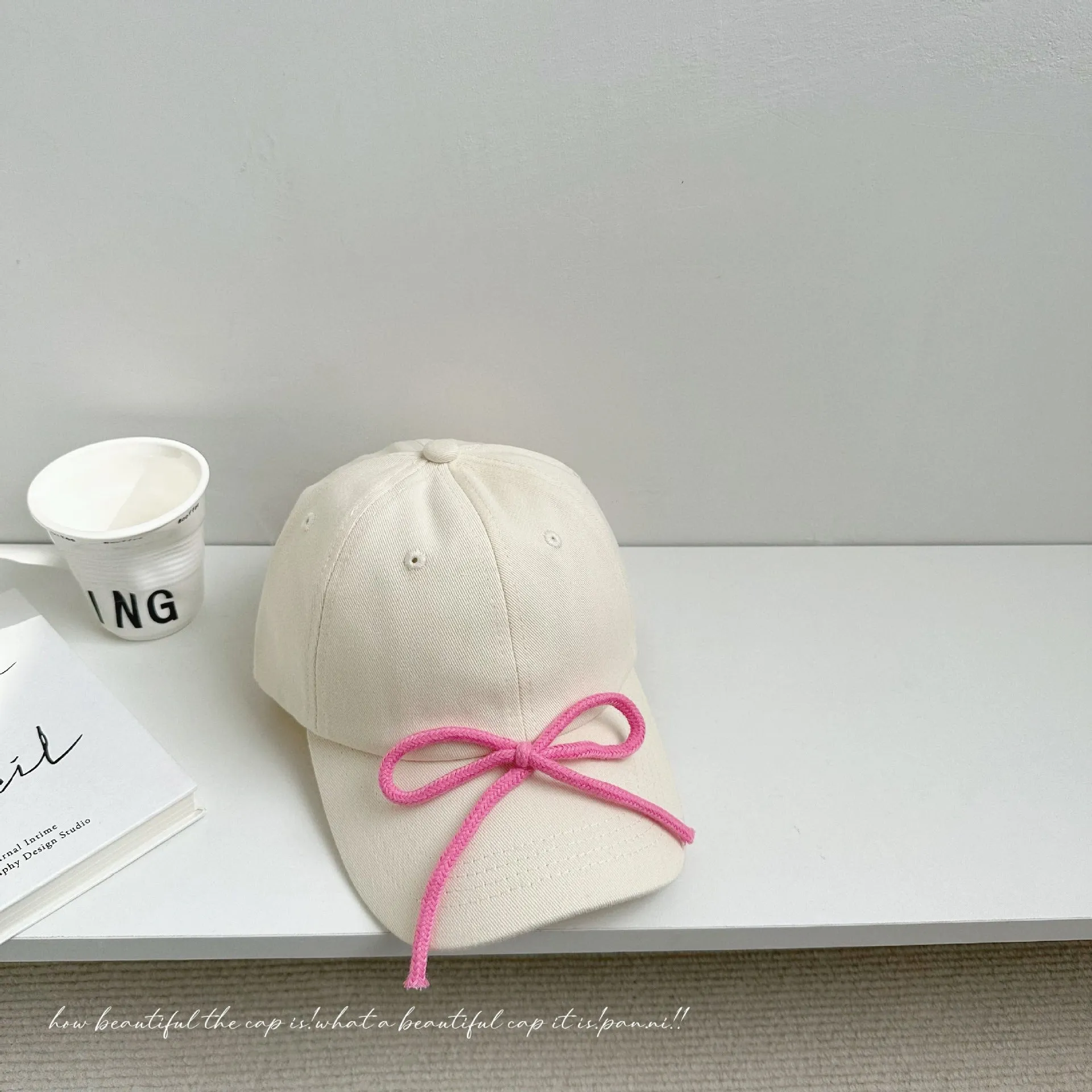 Candy color~Spring and summer trendy children's bow baseball caps for boys and girls, sunshade caps style sun protection hats