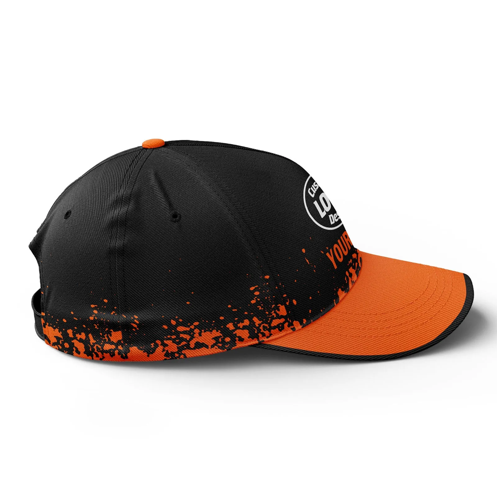 Custom Black Orange Hat Sport Design Cap Stitched Adjustable Personalized YW061-D020231-3