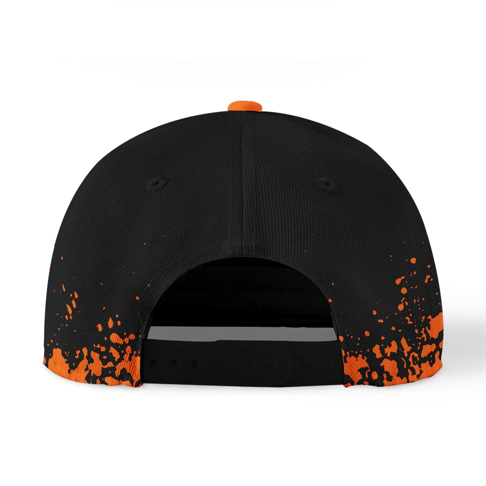 Custom Black Orange Hat Sport Design Cap Stitched Adjustable Personalized YW061-D020231-3