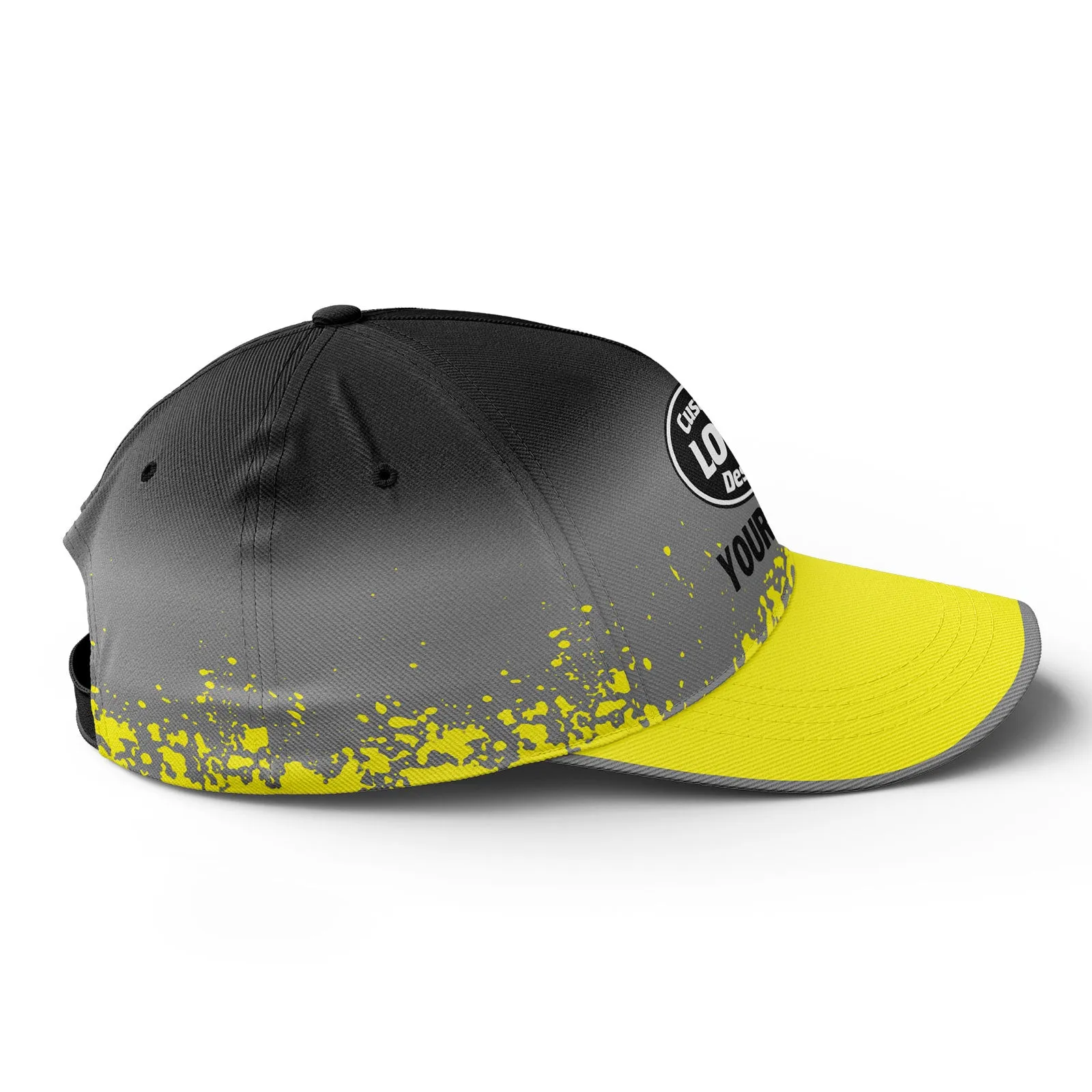 Custom Gray Yellow Hat Sport Design Cap Stitched Adjustable Personalized YW061-D020231-9