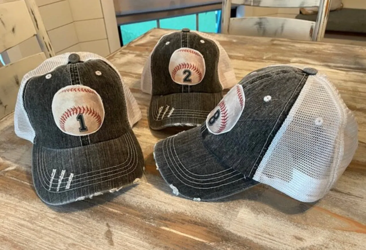Custom NUMBER Baseball & Softball Caps