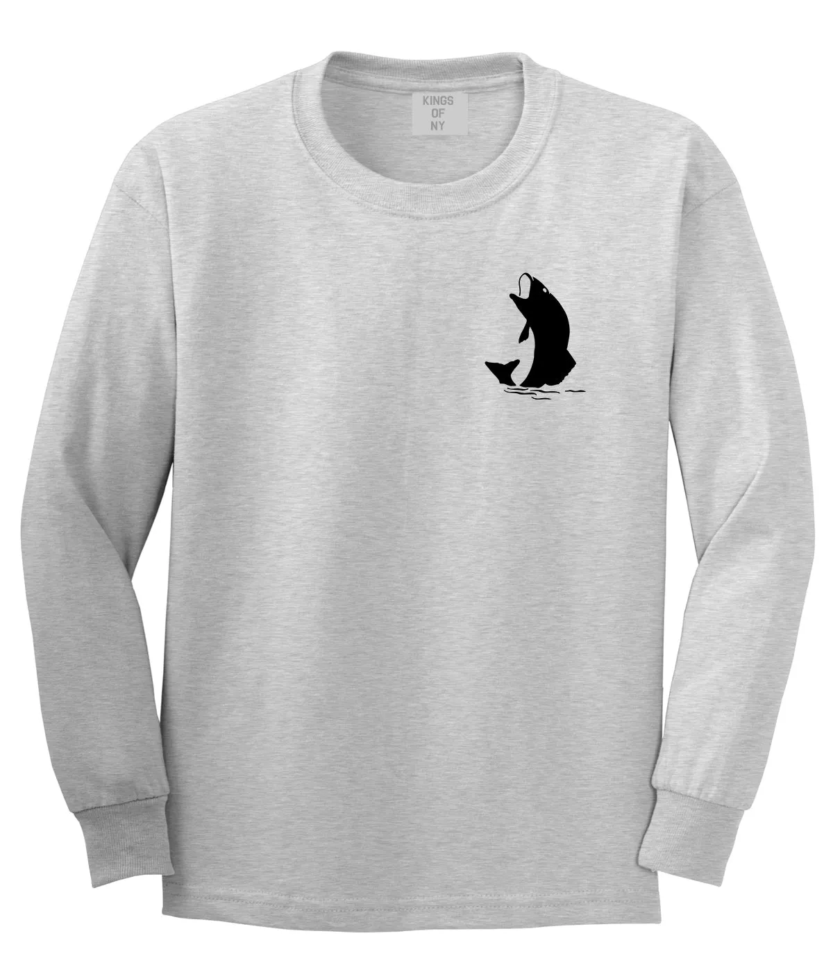 Fish Fisherman Chest Mens Long Sleeve T-Shirt