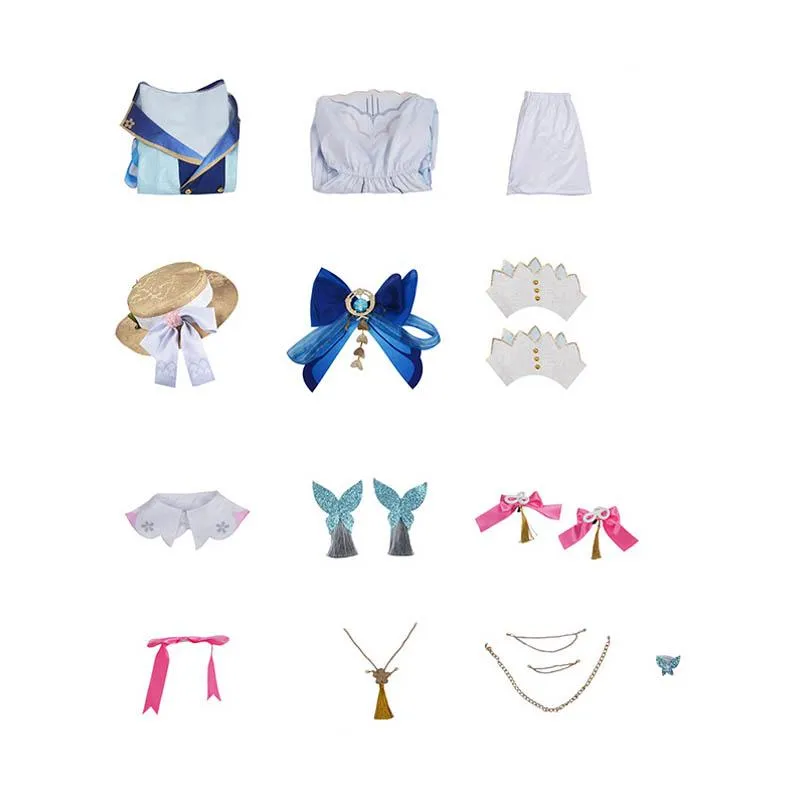 Game Genshin Impact Ayaka Kamisato Springbloom Missive Cosplay Costume