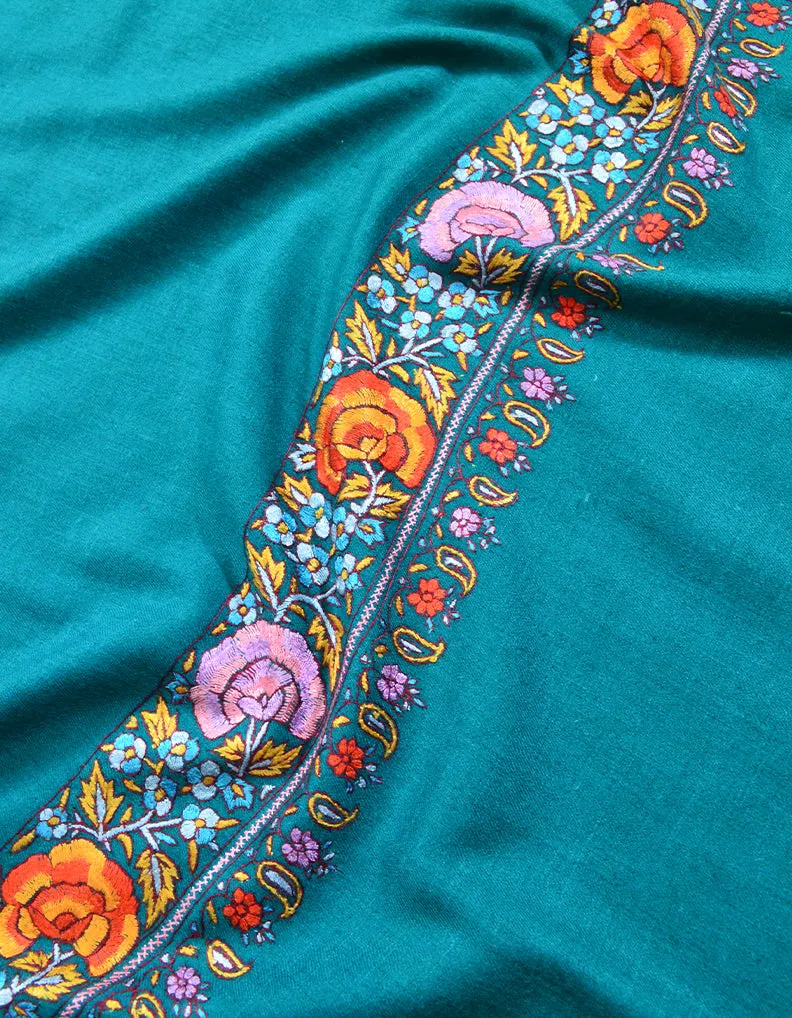 Green Embroidery Pashmina Shawl 7124