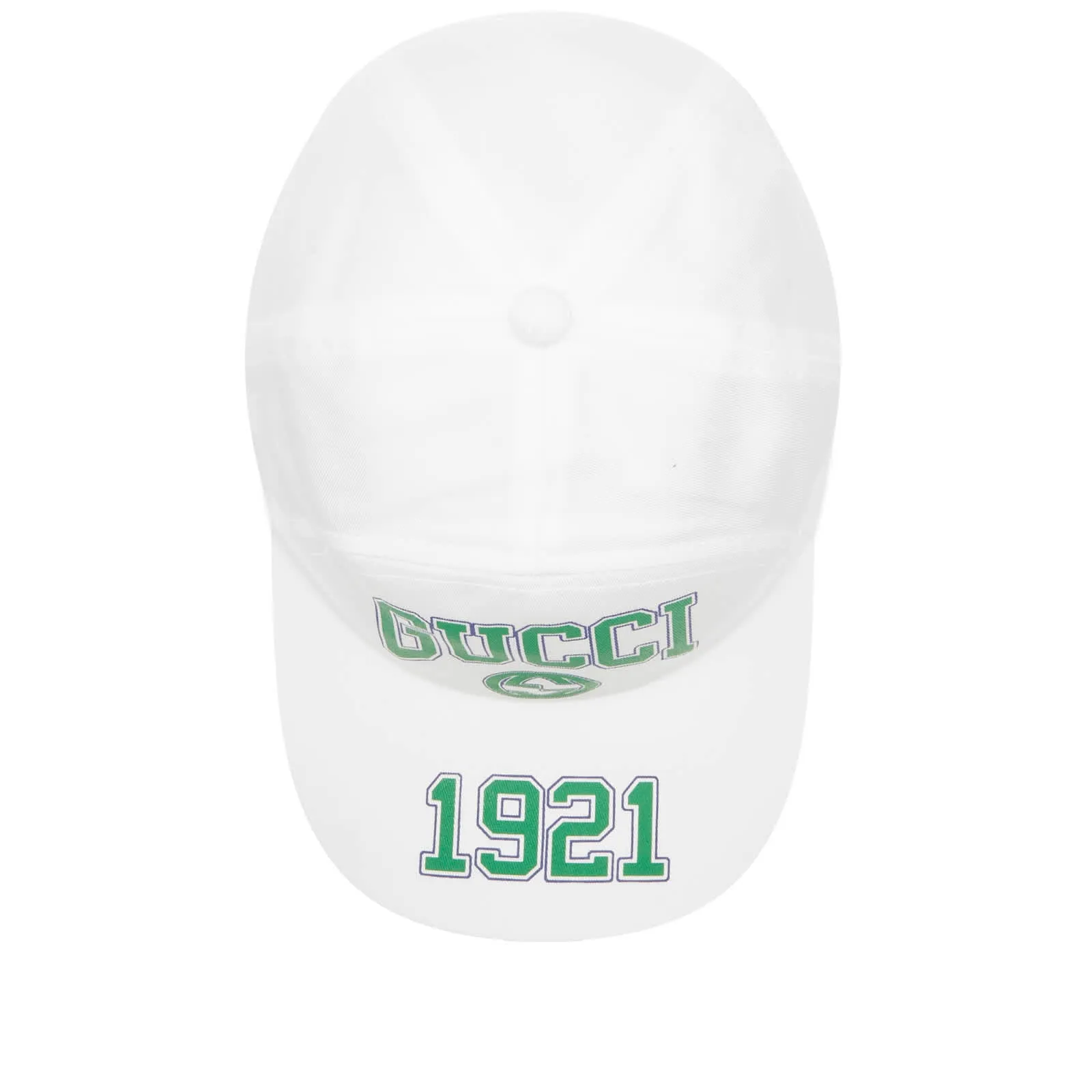 Gucci College Baseball Cap, Ivory & Green