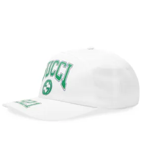 Gucci College Baseball Cap, Ivory & Green