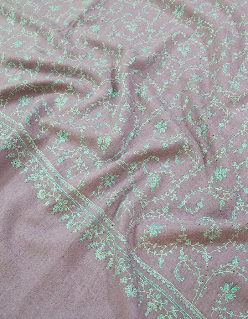 Lavender Embroidery Pashmina shawl 7185