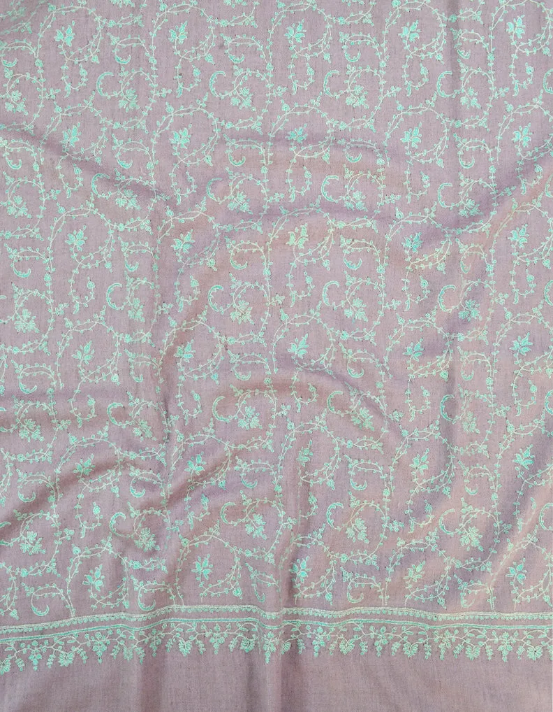Lavender Embroidery Pashmina shawl 7185