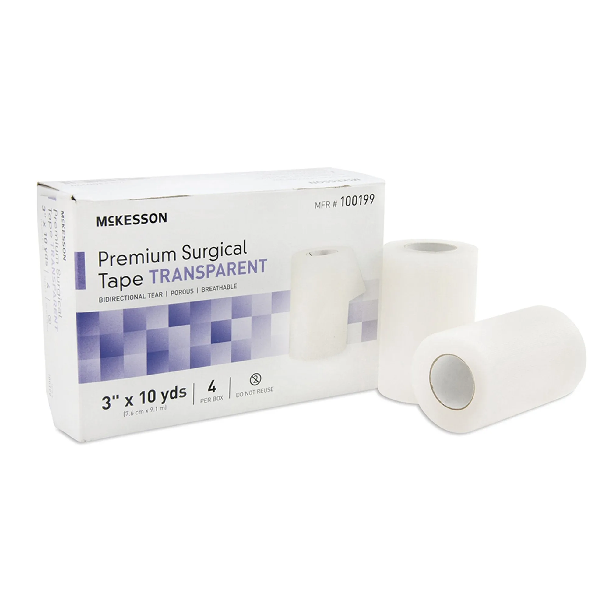 McKesson Plastic Medical Tape, 3 Inch x 10 Yard, Transparent