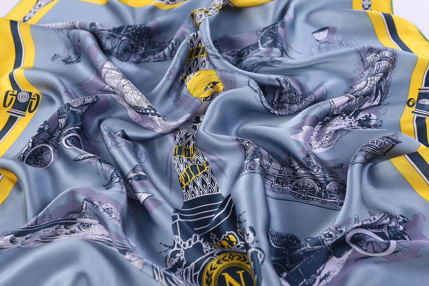 Oscar Rossa 35"x35" Large Square Printed 100% Silk Charmeuse Scarf(D Collection)