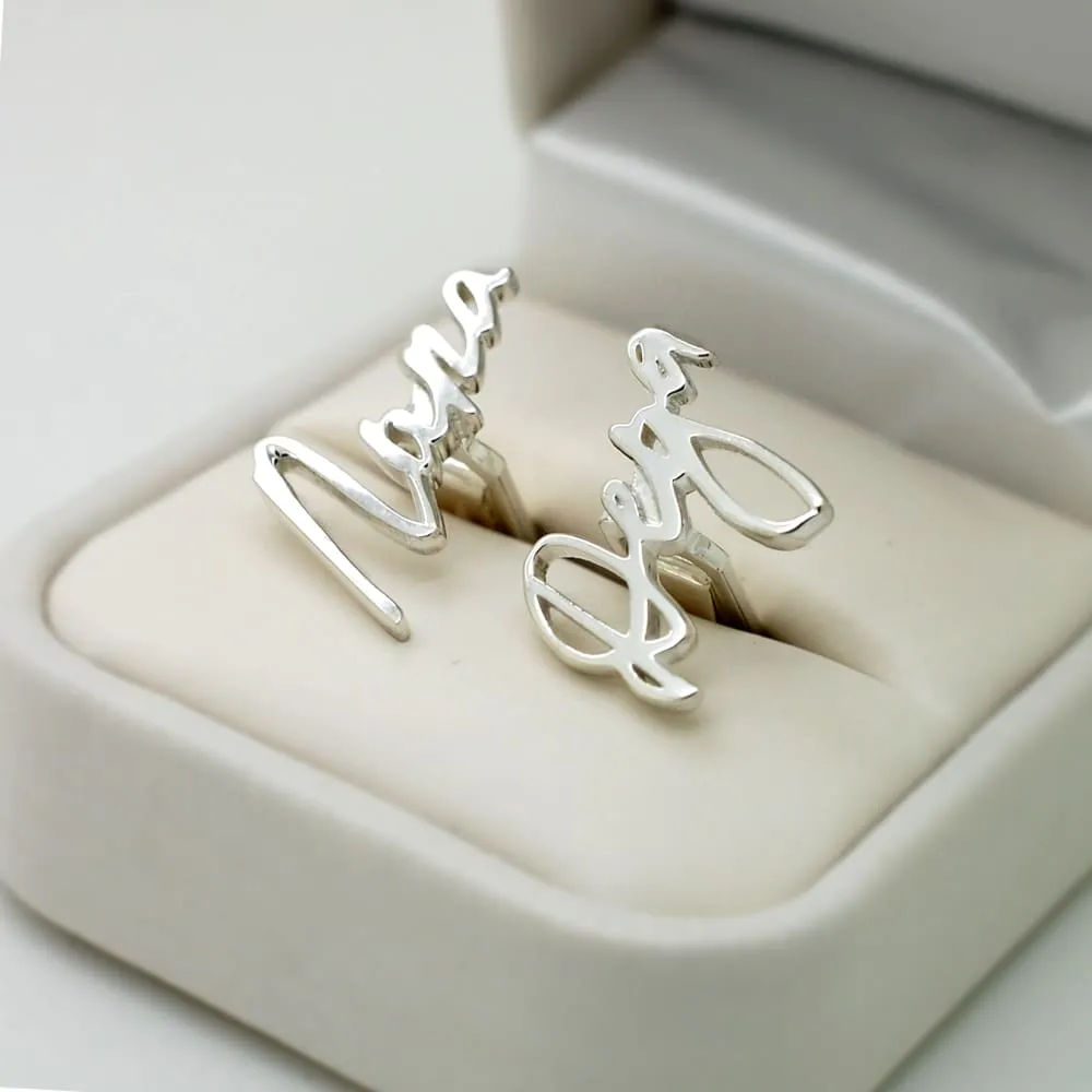 Personalized Cufflinks with Handwriting, custom sterling silver or solid gold