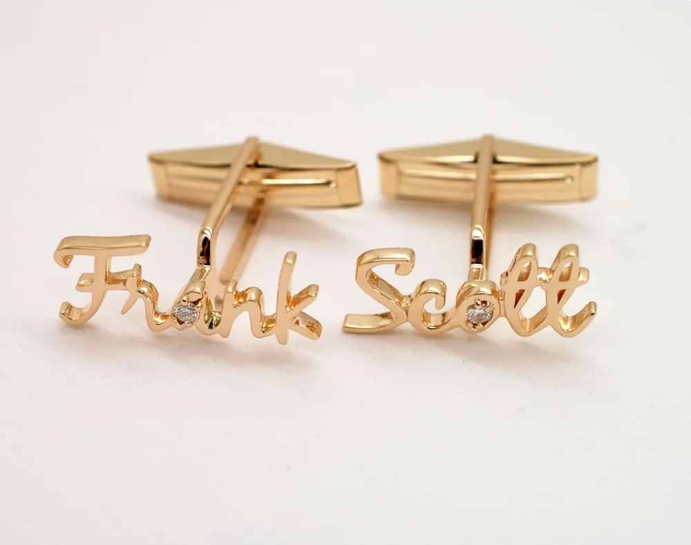 Personalized Cufflinks with Handwriting, custom sterling silver or solid gold