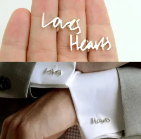 Personalized Cufflinks with Handwriting, custom sterling silver or solid gold