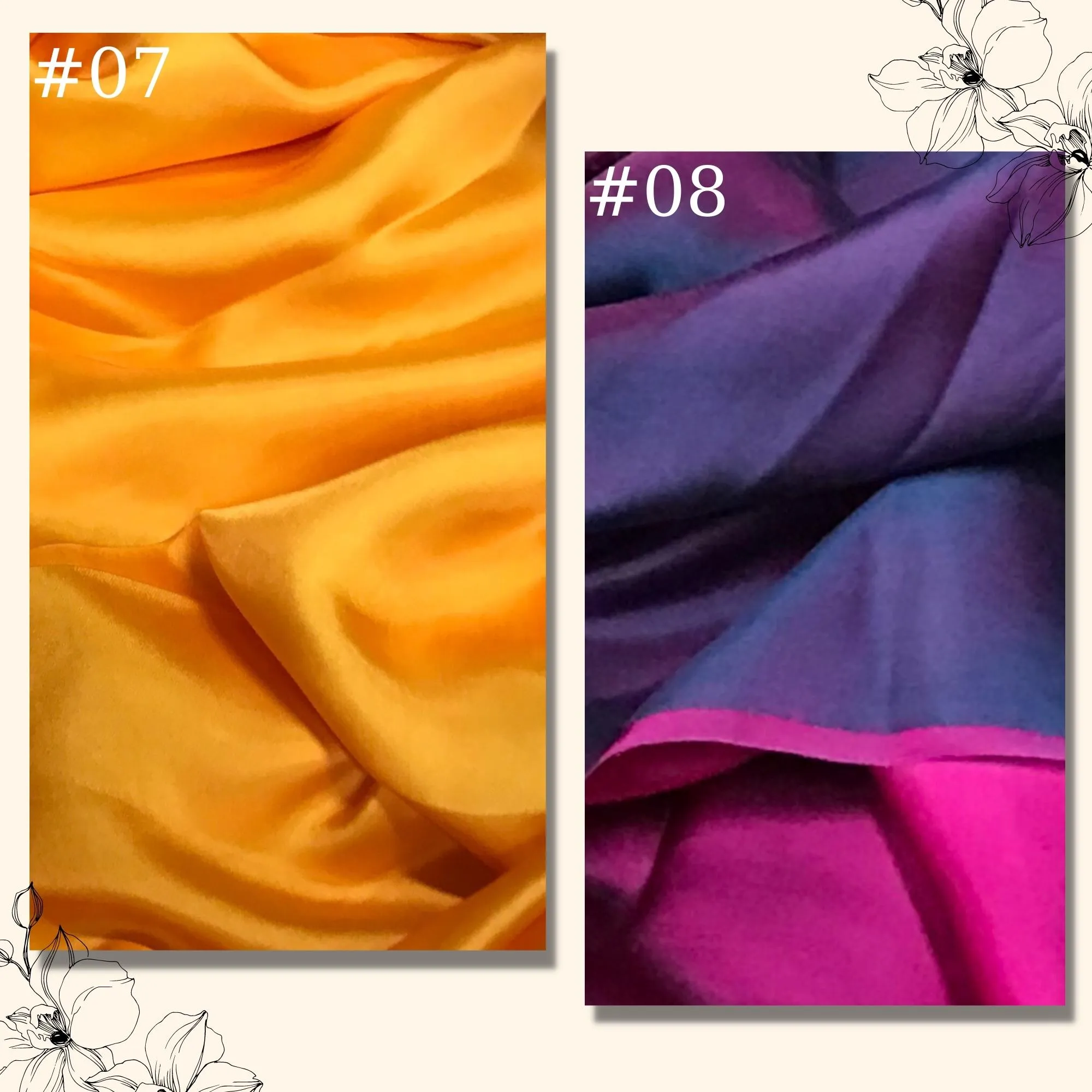PURE MULBERRY SILK fabric by the yard – Satin silk fabric – 19mm - Organic fiber - Silk apparel fabric - Gift for women