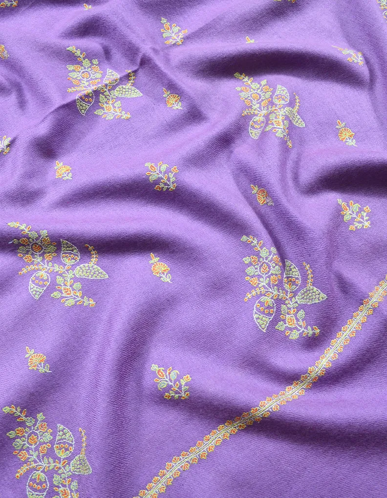 Purple Embroidery Pashmina Shawl 7113