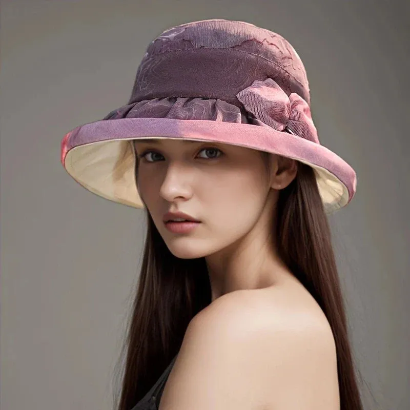 Silk Sun Hat with UV Protection for Summer