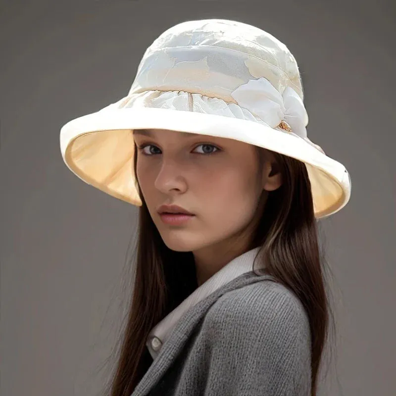 Silk Sun Hat with UV Protection for Summer