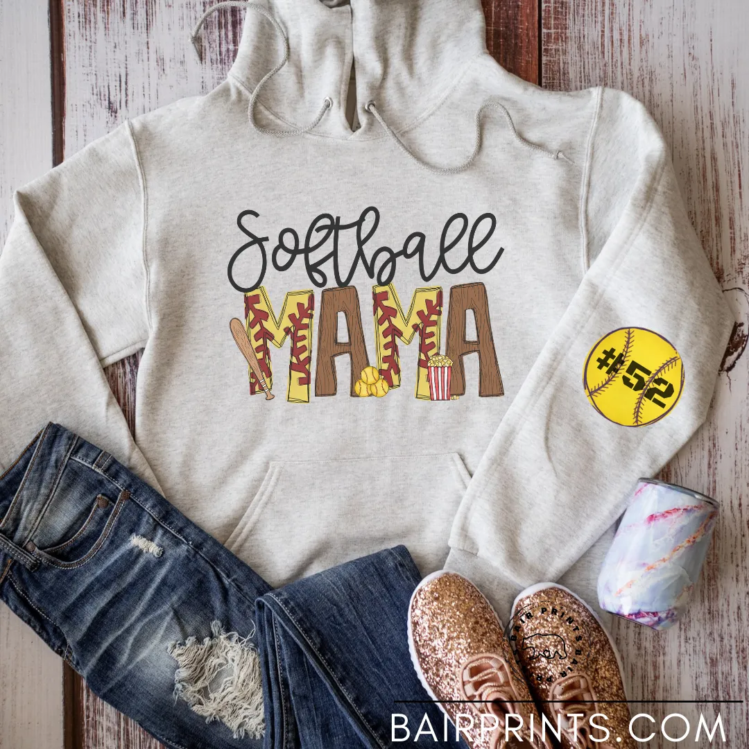 Softball Mama with Personalized Sleeve
