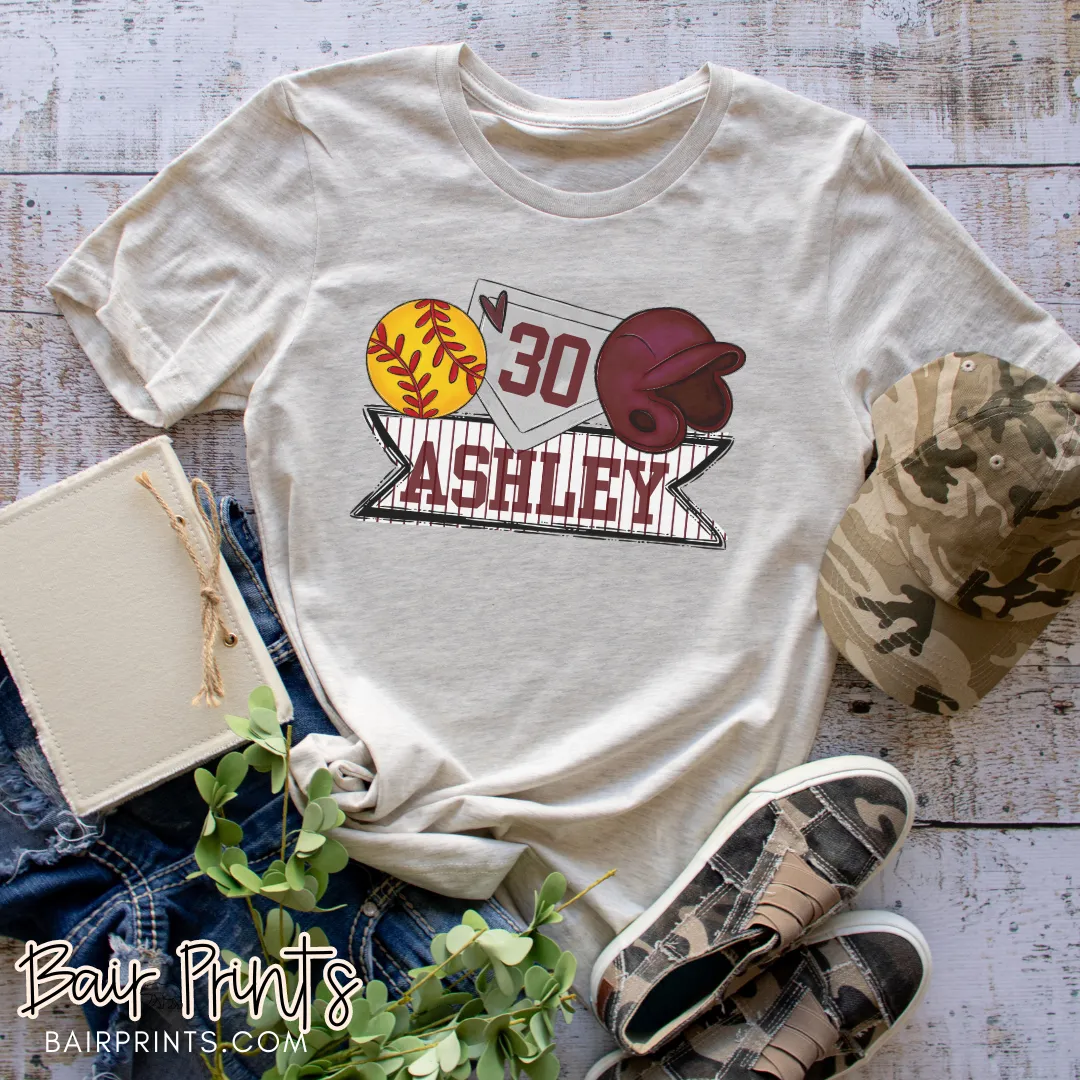 Softball Name Plate Custom Shirt