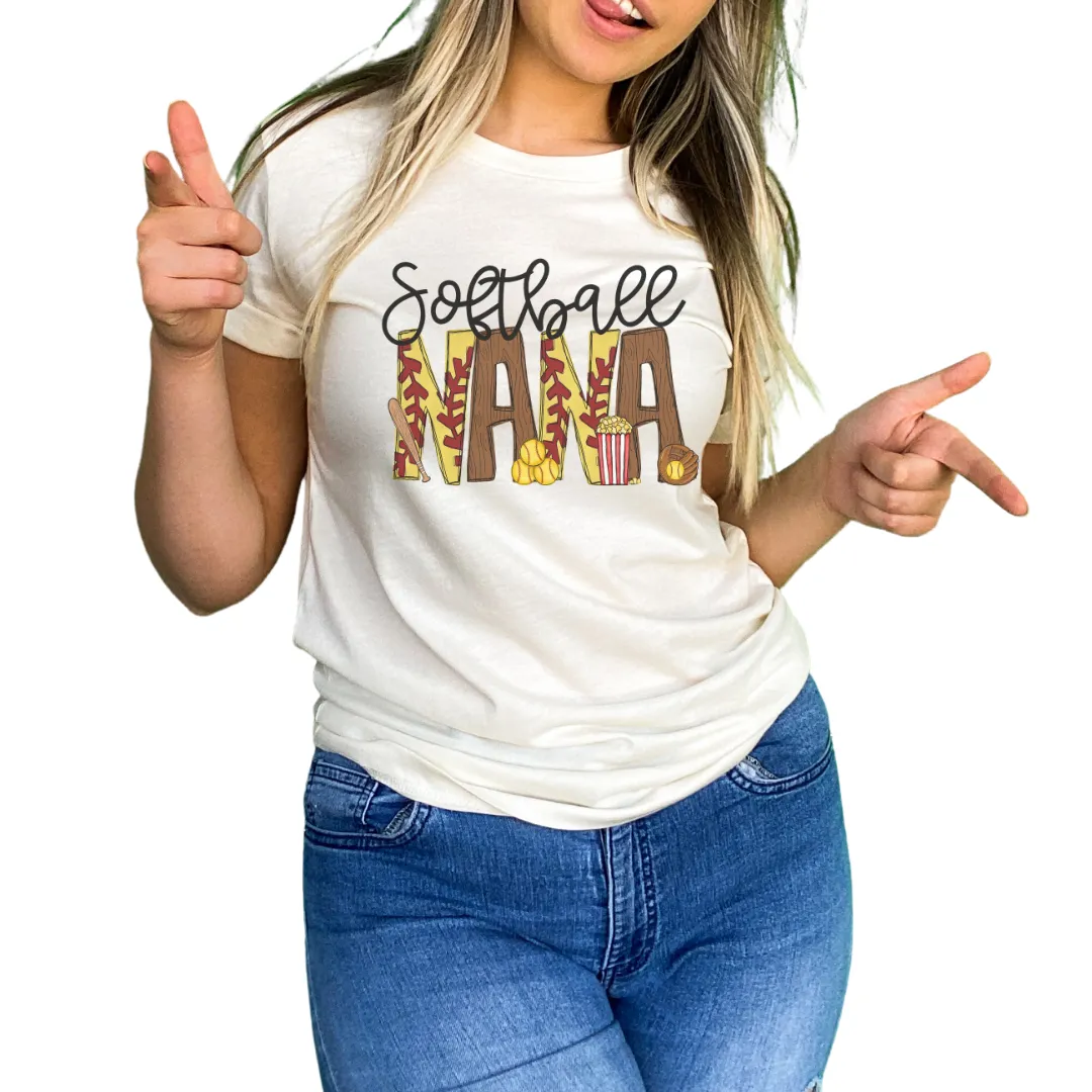 Softball Nana with Personalized Sleeve