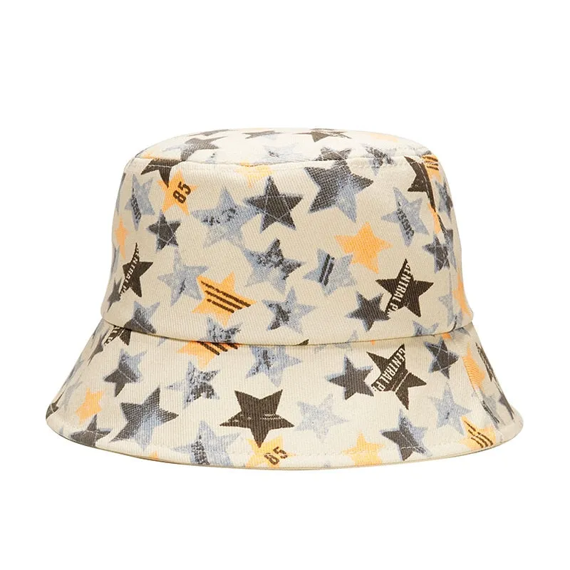 Summer Letter Print Cotton Bucket Hats for Women Men Outdoor Sun Protection Fisherman Cap Hip Hop Lady Fashion Panama Hat