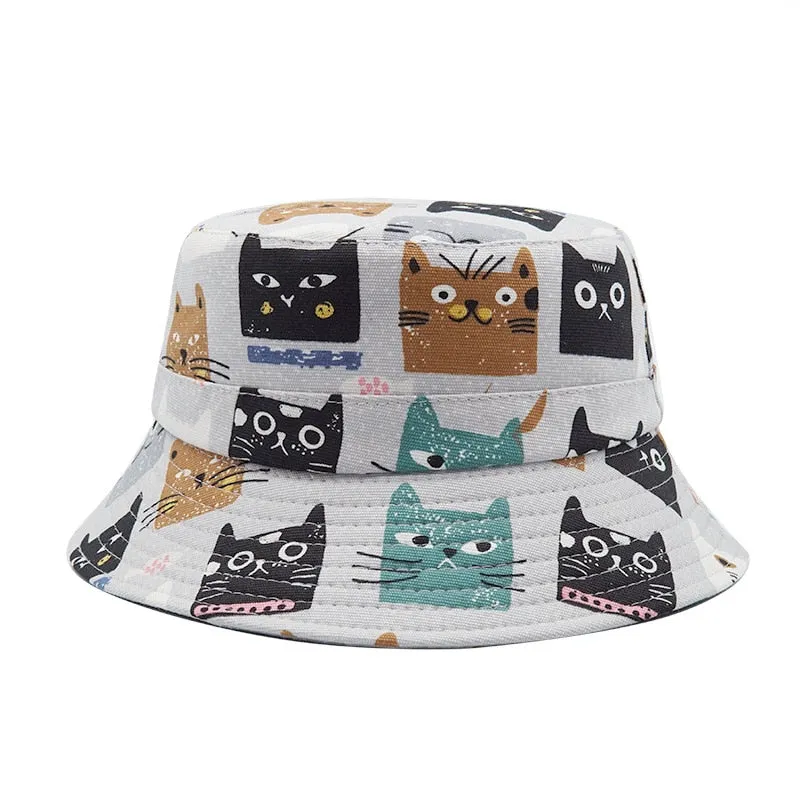 Summer Letter Print Cotton Bucket Hats for Women Men Outdoor Sun Protection Fisherman Cap Hip Hop Lady Fashion Panama Hat