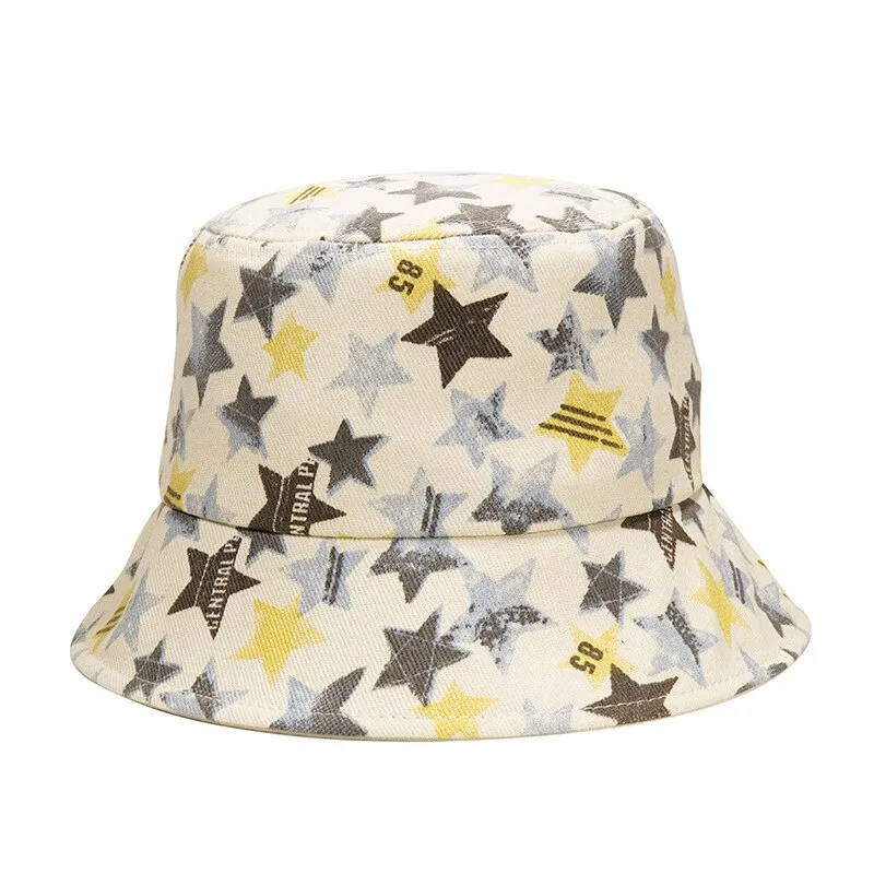 Summer Letter Print Cotton Bucket Hats for Women Men Outdoor Sun Protection Fisherman Cap Hip Hop Lady Fashion Panama Hat