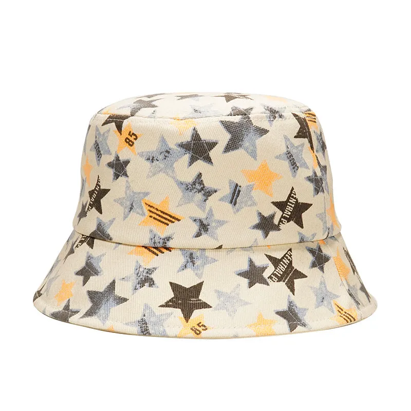 Summer Letter Print Cotton Bucket Hats for Women Men Outdoor Sun Protection Fisherman Cap Hip Hop Lady Fashion Panama Hat