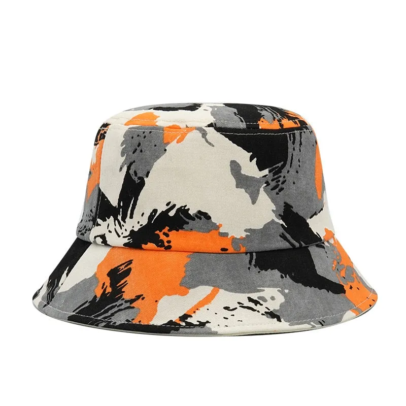 Summer Letter Print Cotton Bucket Hats for Women Men Outdoor Sun Protection Fisherman Cap Hip Hop Lady Fashion Panama Hat