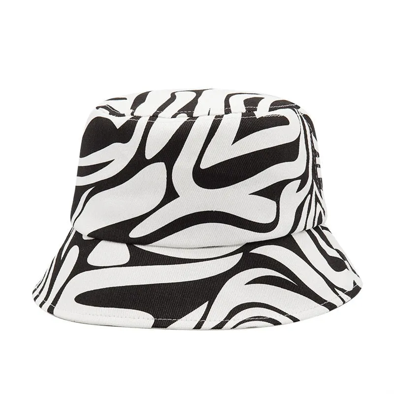Summer Letter Print Cotton Bucket Hats for Women Men Outdoor Sun Protection Fisherman Cap Hip Hop Lady Fashion Panama Hat