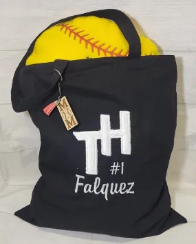TH Faux Chenille Letter Tote Bag