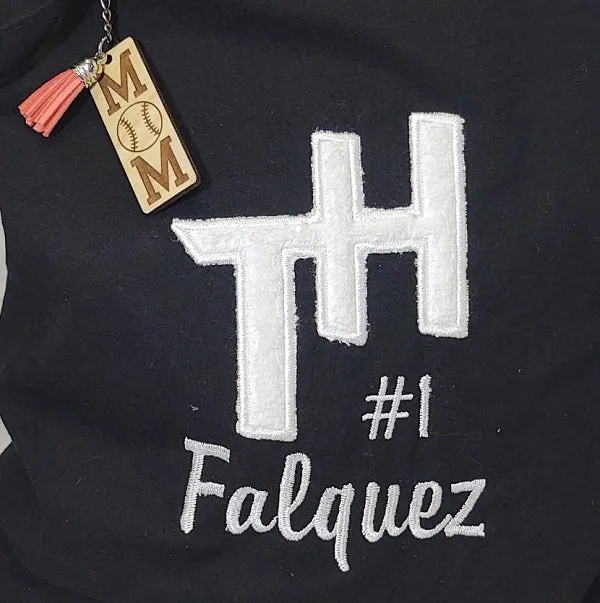 TH Faux Chenille Letter Tote Bag
