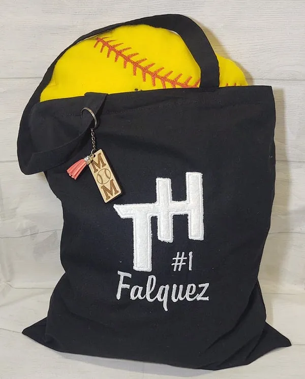 TH Faux Chenille Letter Tote Bag