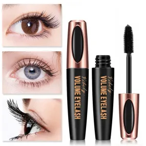 Voluminous Magic Mascara Waterproof Dense Long Curl Silica gel brush head 4D Mascara