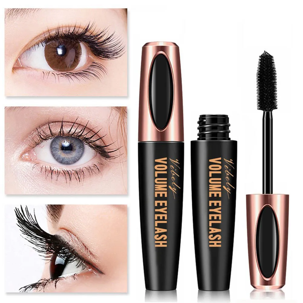 Voluminous Magic Mascara Waterproof Dense Long Curl Silica gel brush head 4D Mascara
