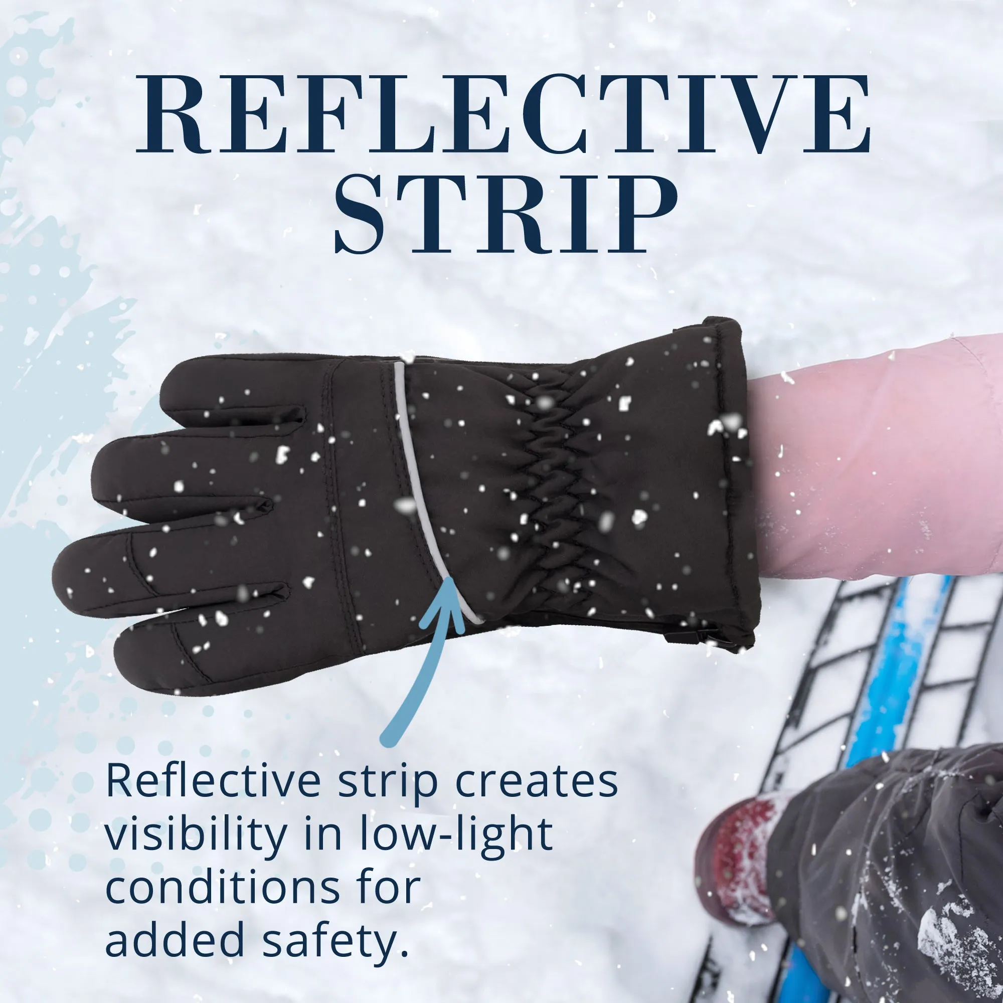 Winter & Ski Glove powered by ZIPGLOVE™ TECHNOLOGY |Black