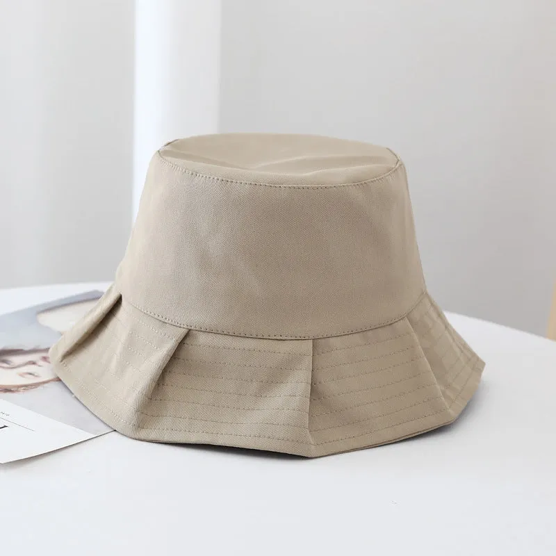 Women Sun Hats Female Summer Solid Bucket Hat Lady Pure Color Panama Cotton Outdoor Fisherman Hat